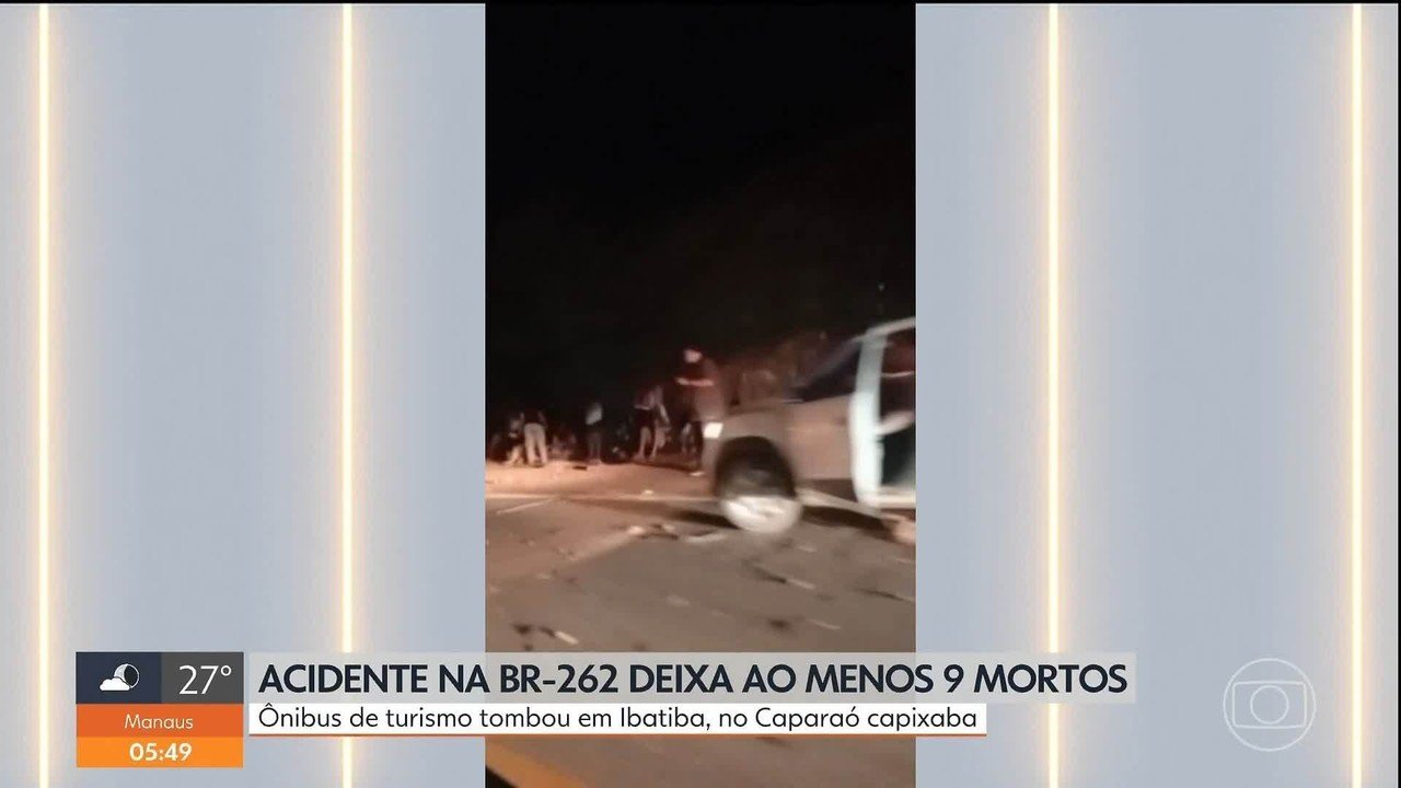 Acidente com ônibus deixa nove mortos na BR-262 no Espírito Santo