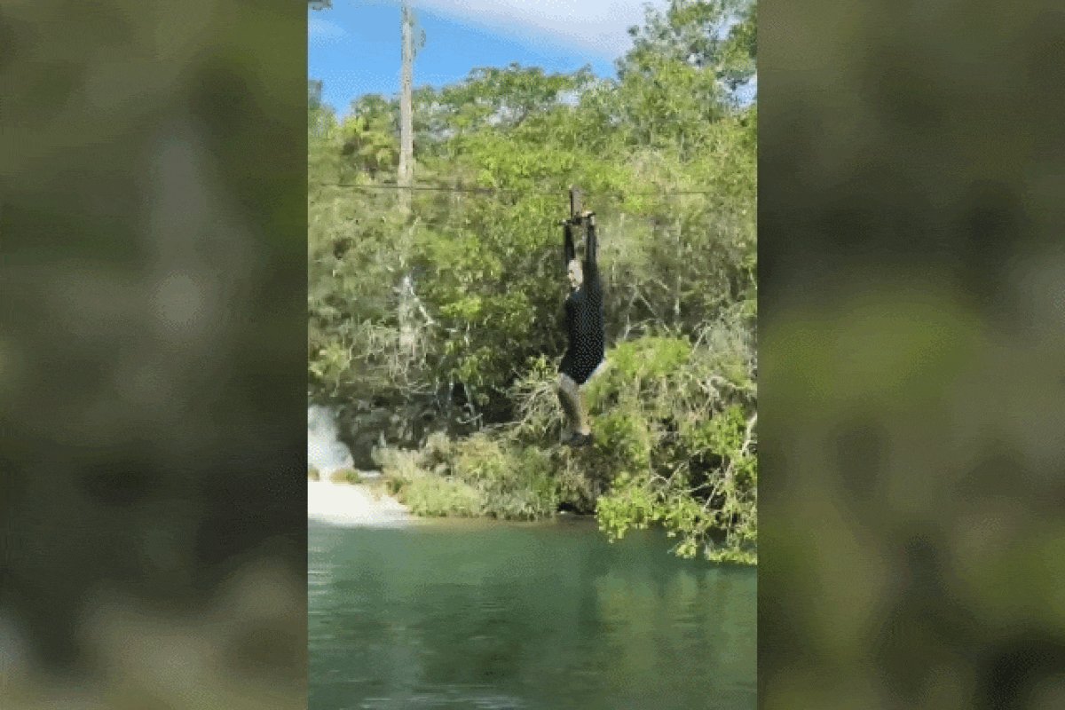 Cissa Guimarães se joga em tirolesa durante férias radicais em paraíso de Mato Grosso do Sul