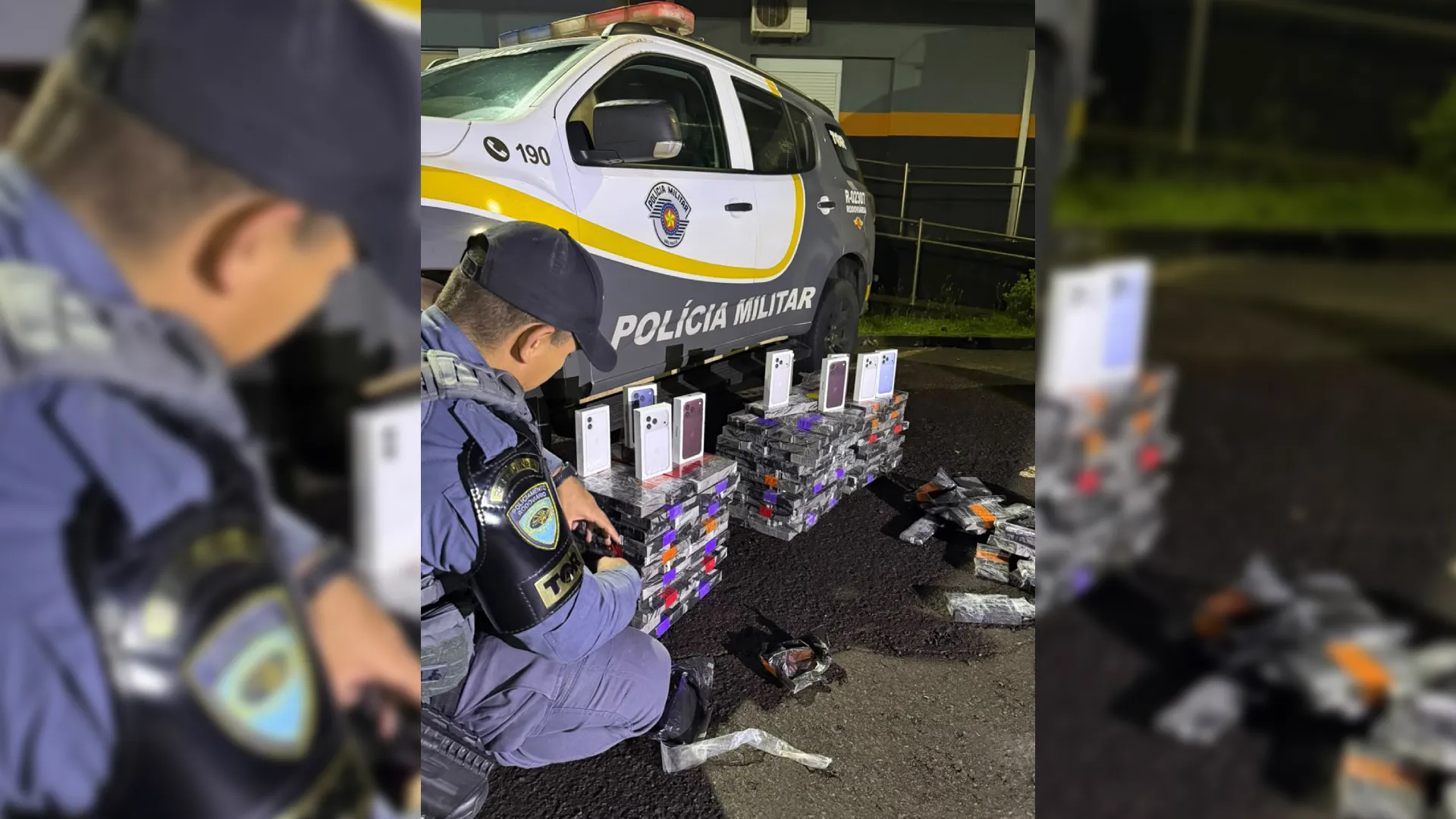 Polícia apreende mais de 340 celulares escondidos em caminhão de farinha em Santa Cruz do Rio Pardo