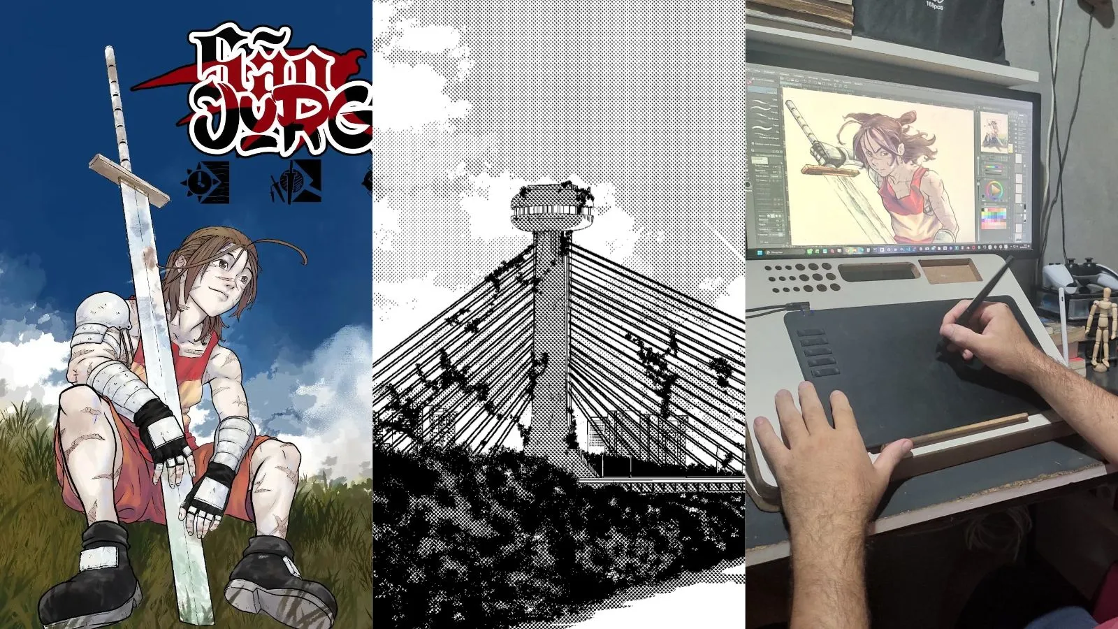 Artista cria quadrinho inspirado em São Jorge e ambientado em um Piauí pós-apocalíptico
