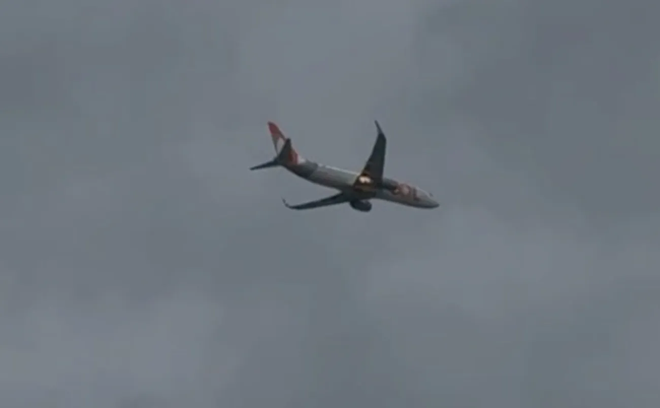 Turbina de avião pega fogo no ar sobre o Grande Recife; VÍDEOS